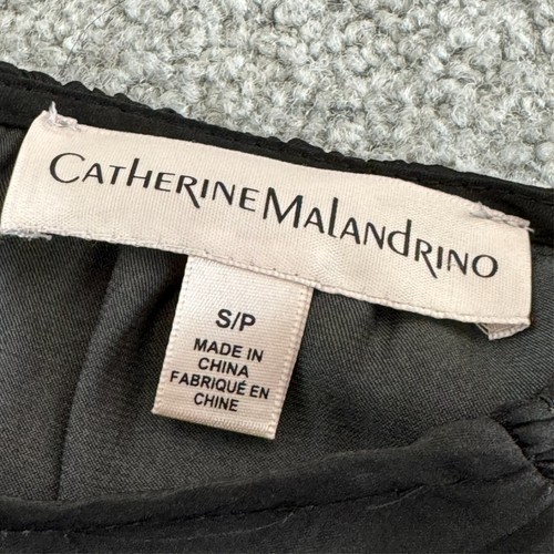- Catherine Malandrino Flowy Electric Pleat Hem and Sleeves Black Blouse Sz S/P - Picture 4 of 9