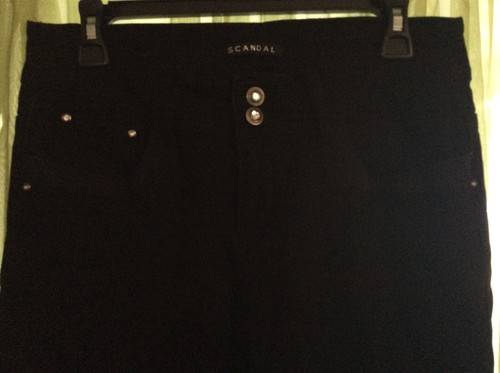 Women's sz 11 12 Scandal Jeans super Stretch black denim 27" inseam pants - Picture 3 of 10