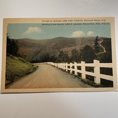Vintage Canadian ￼Postcard Winding to summit Perron Boulevard￼ 1930 s zaf