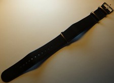 New Sport Nylon Blue Black EZ Pass Thru One Piece 22mm Watch Band Fits Military