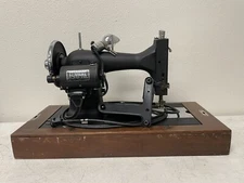 Antique Vintage Kenmore Sewing Machine With Case Model E-6354 110 volt DC and AC