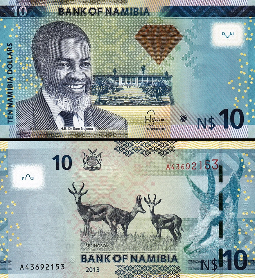 Namibia 10 Dollars 2013, UNC, BUNDLE Pack Of 100 PCS, P-11b, With DIAMOND - Image 3 of 4