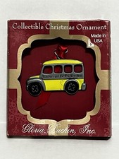 GLORIA DUCHIN PEWTER ORNAMENT SCHOOL BUS TEACHERS GET THE WHEELS ROLLING