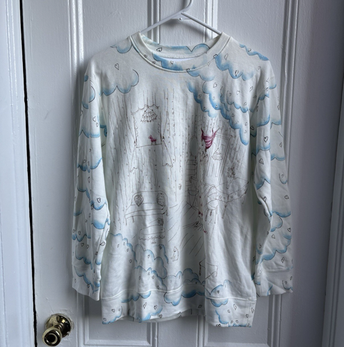 tsumori chisato Sleep 100% cotton sweatshirt illustration of woman heart - Picture 8 of 13
