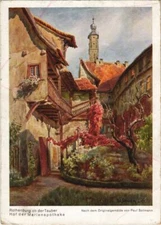 Old postcard Rothenburg Hof in der MarienApotheke GERMANY (1076317)