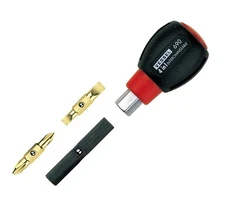 Vessel Stubby Multi Bit Driver Screwdriver 1/4" Hex Phillips Flat TD-110 JAPAN