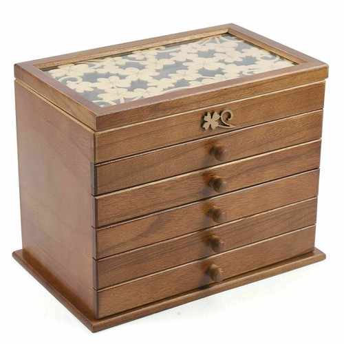 Joyero de Madera Grande 6 Capas Joyero Organizador Joyero - Imagen 9 de 11