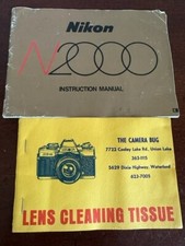 Vintage Nikon N200 original Instruction Manual Original Lens Cleaning Tissues