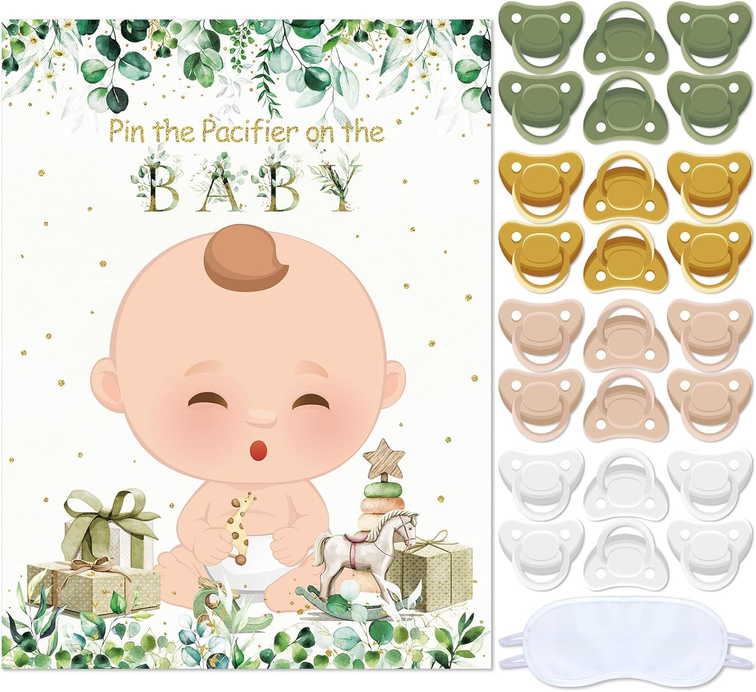 Sage Green Baby Shower Decorations Pin