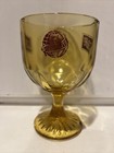 VTG Schlitz Beer Goblet Thumbprint Stemmed Schooner Amber Glass 6” Foot Chipped