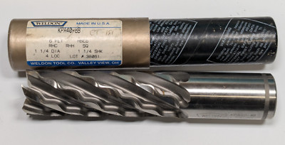 NEW Weldon Crest-Kut 1.250'' 4'' LOC Cobalt 6 Flute Roughing Endmill KPA40-8B