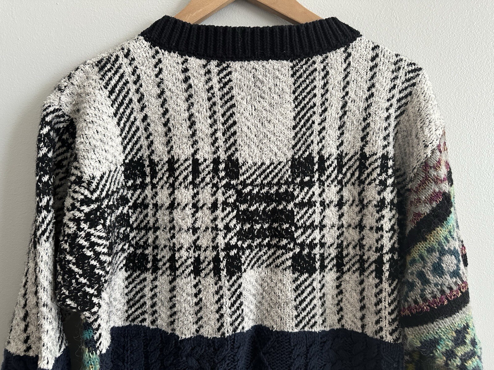Free People Knit Patchwork Pullover Sweater Wool … - image 7