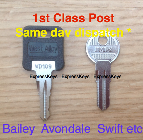 Replacement Static Caravan Key - Cut To Code (WD001 To WD200) For Avondale, Elddis, Bailey, Ace, Swift-409789