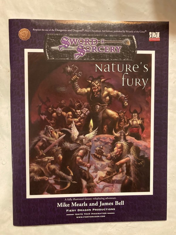 D&D-Nature's Fury-Sword and Sorcery-2001 Fiery Dragon Productions-NOT a reprint