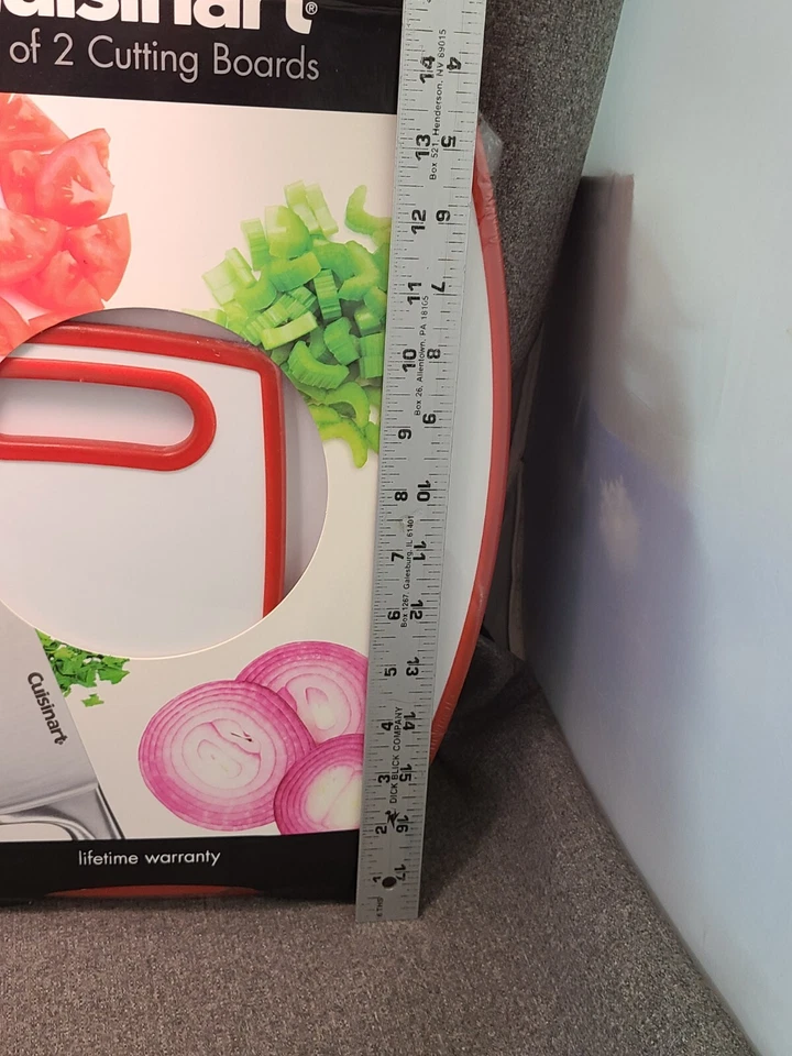 NUEVO JUEGO DE 2 TABLAS DE CORTAR CUISINART Rojo Blanco Foto 3 de 4