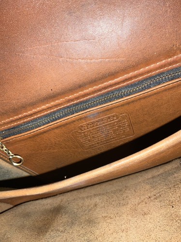 borsa a tracolla valigetta vintage coach pelle marrone viaggio 323 15” X 11” - Foto 11 di 12