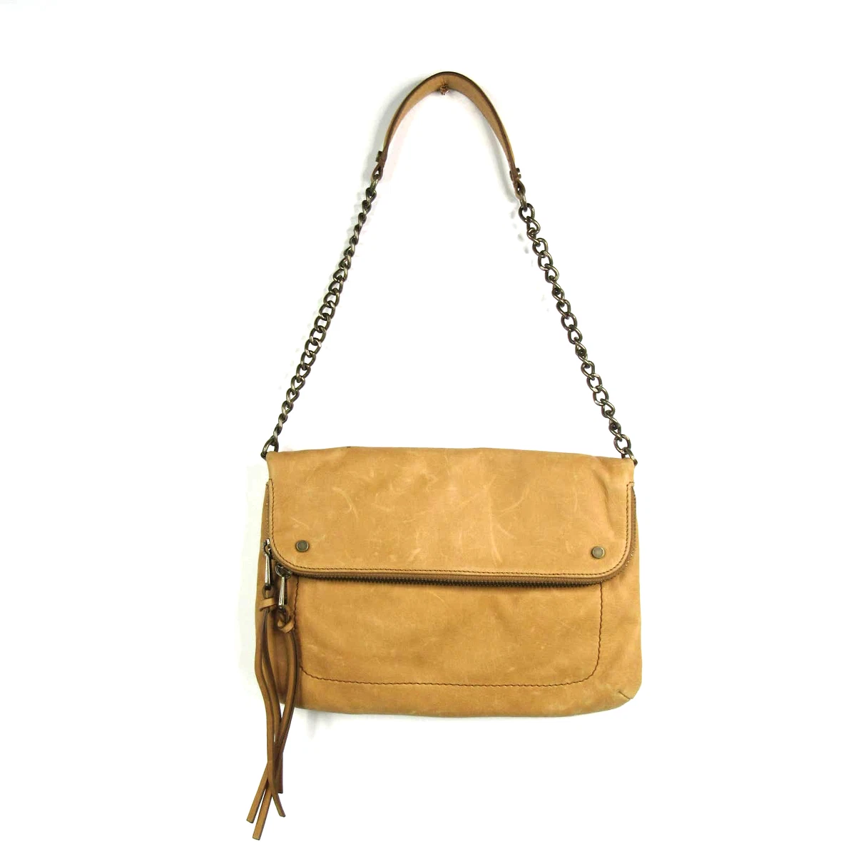 UGG FOLD OVER CHAIN HANDLE LEATHER PURSE BAG