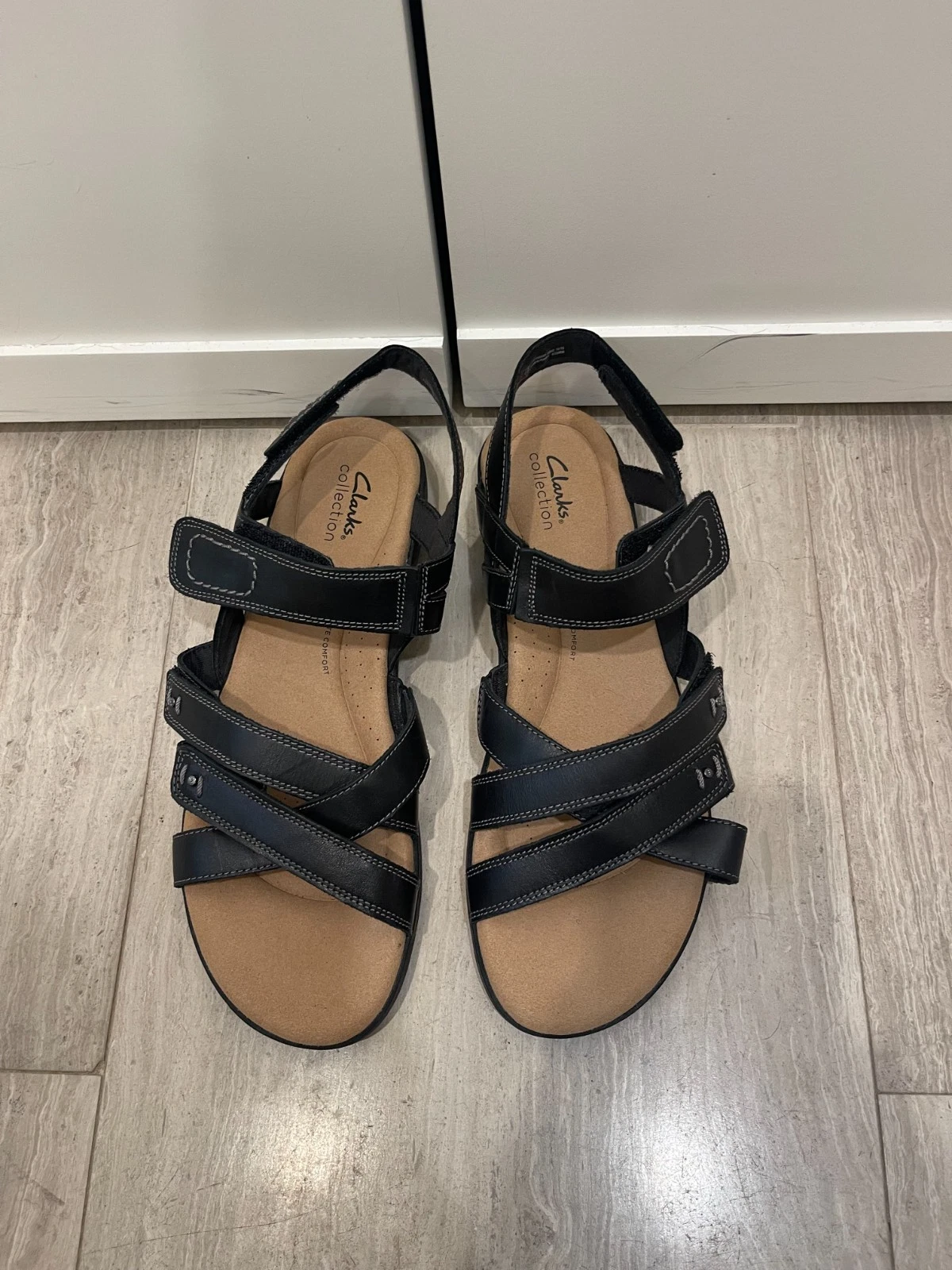 Sandali donna Clarks neri slingback comodi taglia 11