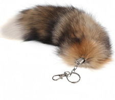 Fluffy Therian Fox Tail Keychain - Soft Fur, Realistic Colors, Durable, Perfect