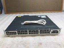 Cisco WS-C3750X-48PF-S V02 48-Port PoE 840W C3KX-NM-10G IP Base Tested