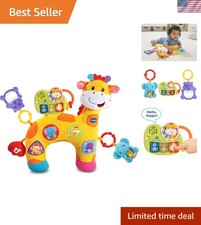 Motor Skills Giraffe Tummy Time Pillow - Travel-Friendly with 50 Songs  Rattle