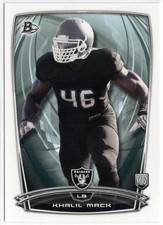 2014 Bowman Khalil Mack Rookie Card RC #54 Raiders. rookie card picture