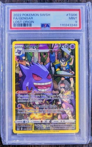 Mint PSA 9 Gengar TG06/TG30 SWSH: Lost Origin Trainer Gallery Full Art Holo