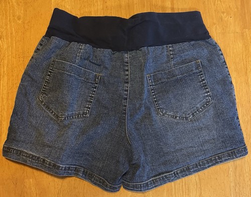 Announcements Maternity Blue Denim Jean Shorts Medium 8/10 - Picture 2 of 3