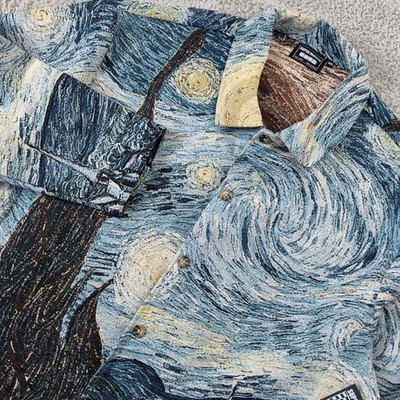Super Massive Van Gogh Starry Night Tapestry Jacket Mens 2XL Woven Art Coat AOP