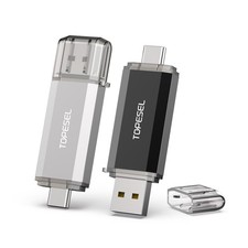 2-Pack 128GB USB C Flash Drive Dual USB 3.0 OTG Thumb Drive Type-C Android PC Bl