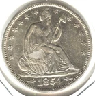 1854-O ARROWS SEATED LIBERTY HALF DOLLAR