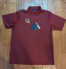 Devon  Jones Performance Polo Washington Redskins Logo - Size XL Burgundy NWT