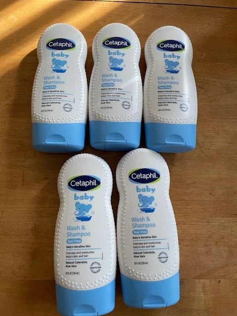 5 Cetaphil Baby Wash & Shampoo Tear Free Natural Calendula & Aloe Vera 7.8oz
Opens in a new window o