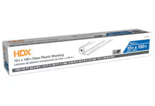 HDX 10 ft. x 100 ft. Clear 4 mil Plastic Sheeting