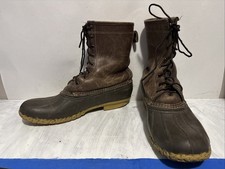 LL Bean Dark Brown Maine Hunting DUCK BOOTS Mens NO SIZE Heel To Toe 12 Long