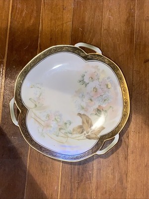 Antique TILLOWITZ Prussia RS GERMANY China MASTER BERRY  BOWL- GOLD BORDER