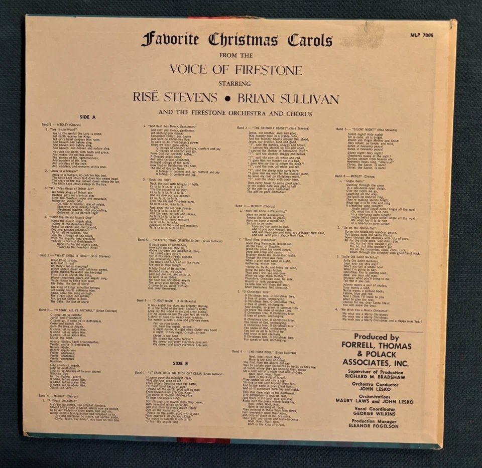 Vintage Firestone Your Favorite Christmas Vol. 1-7 ~ "Vinyl LP Complete Set" - Image 3 of 4