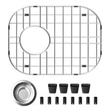 Stainless Steel Kitchen Sink Grid Protector Grate Strainer 16.1x13 Inch Metal