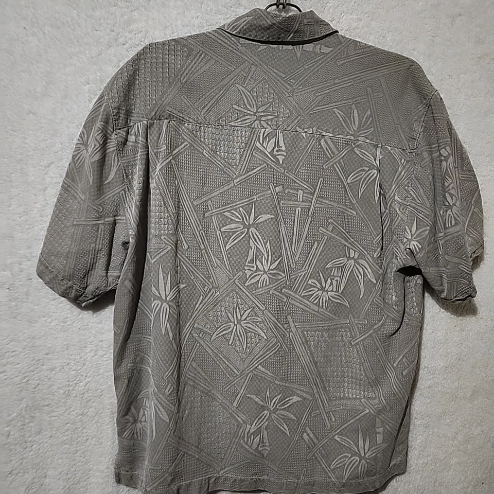 Camisa Jamaica Jaxx Hombres L Grande Seda Bambú Con Botones Manga Corta Foto 3 de 4