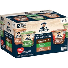 Quaker Instant Oatmeal Express Cup Variety Pack 12 Count Easy Meal