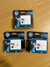BRAND NEW 3 HP 96 BLACK INK CARTRIDGES GENUINE OEM SEALED BOXES 2011 2012
