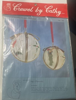CREWEL BY CATHY 4'' MOUSE CHRISTMAS ORNAMENT KIT #155
