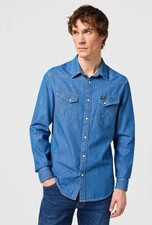 Herren Hemden Wrangler 112130117 Western Deni...