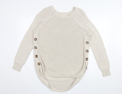 RD Style Damen Pullover Pulli Beige Medium Rundhals