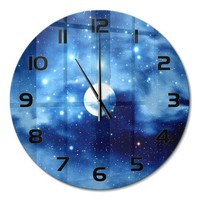 Stilvolle Wanduhr Mit FließEnden Zeigern Vollmond Schwarze Zeiger Fi60 Cm