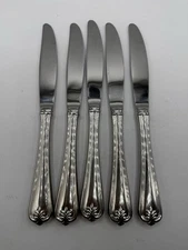 Lenox Flatware 18/8 Butlers Gourmet Plume Stainless Glossy - 5 Dinner Knives