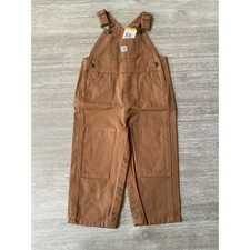 Carhartt Canvas Bib Overalls Brown Size 24 Months New With Tags