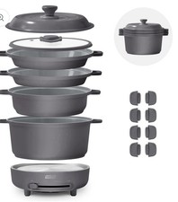 Dash Stacks 15pc Stacking Cookware Set With Nonstick Electric Burner Forged Iron