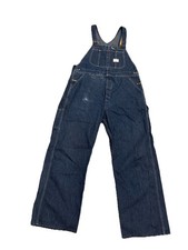 Vintage Big Mac Denim Bibs Overalls Men 40x30 Carpenter Workwear Square Back USA