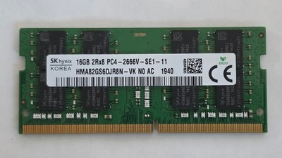 16GB SK hynix DDR4 2666MHz 2Rx8 SO-DIMM HMA82GS6DJR8N-VK - Laptop RAM